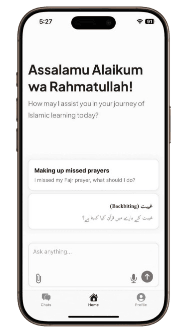 The Noble Islam app interface on a phone